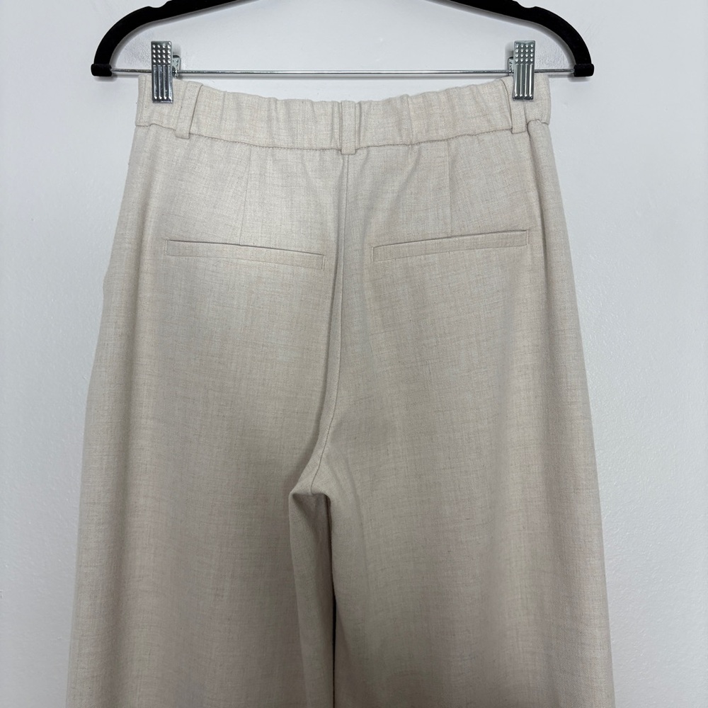 Abercrombie & Fitch Sloane Tailored Wide Leg Dress Pants In Ivory Size 26/2 - Picture 9 of 10